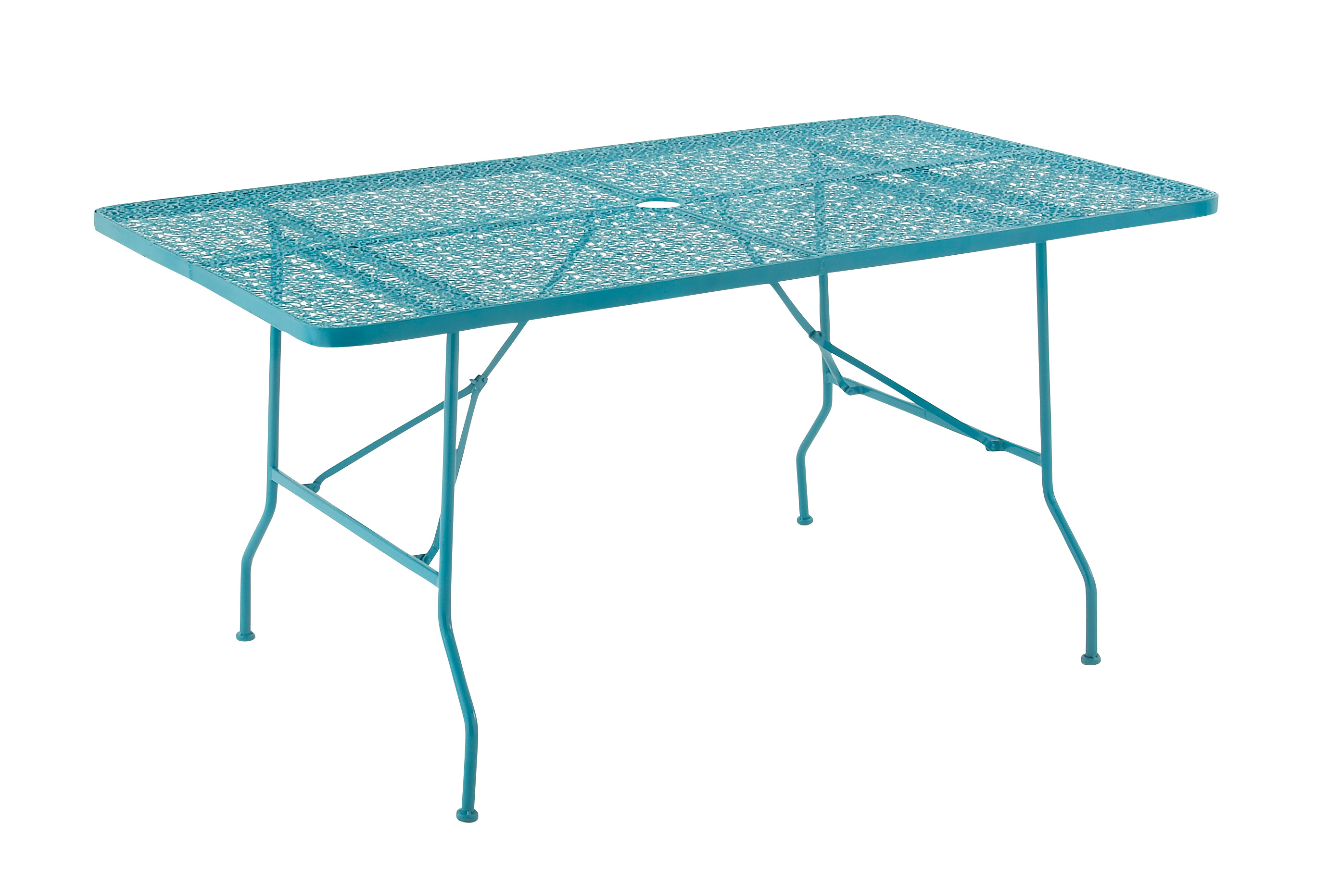 DecMode Flower Lace Panel 60 in. Folding Metal Patio Table - Walmart.com