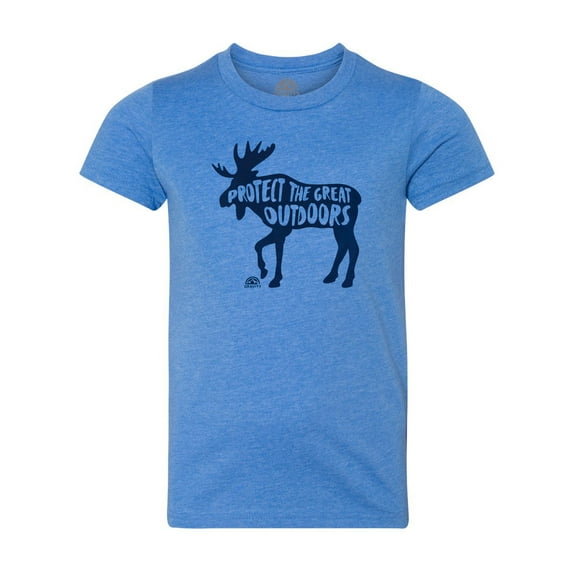 Great Outdoors Water-Based Kids Jersey T-Shirt - Col. Blue/Navy Ink - X-Large