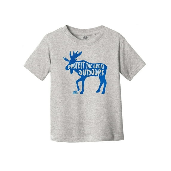 Great Outdoors Water-Based Screen Toddler T-Shirt - Heather/Blue Ink - 4T