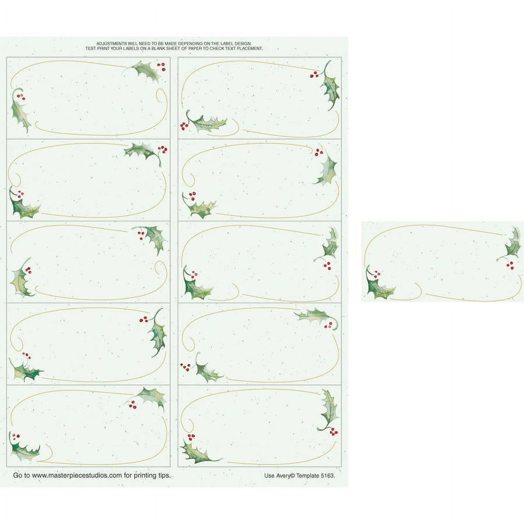 GREAT PAPERS Great Paper Holly Bunch 2" x 4" Shipping Label, 50-Pack