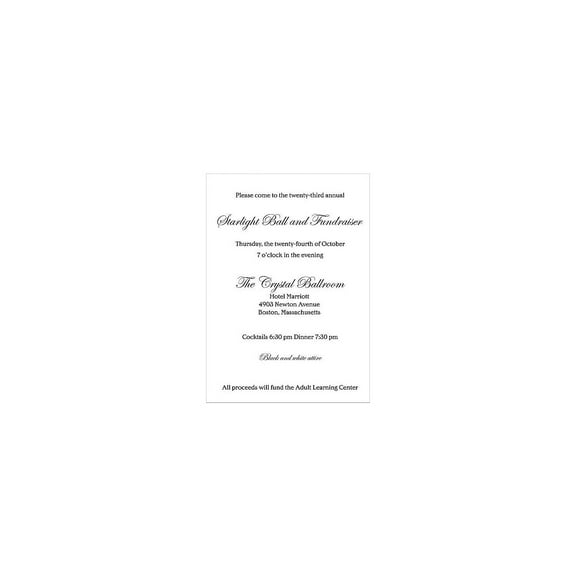 Great Papers 5.5"W x 7.75"H Plain Borders Invitations White 100/Pack 2012292