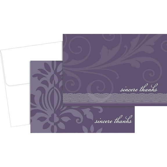Great Papers! Amethyst Flourish Thank You Cards 24/Pack 2013273
