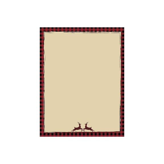 Great Papers! Buffalo Red Reindeer Holiday Letterhead 8.5" x 11" 80 sheets (2018010)