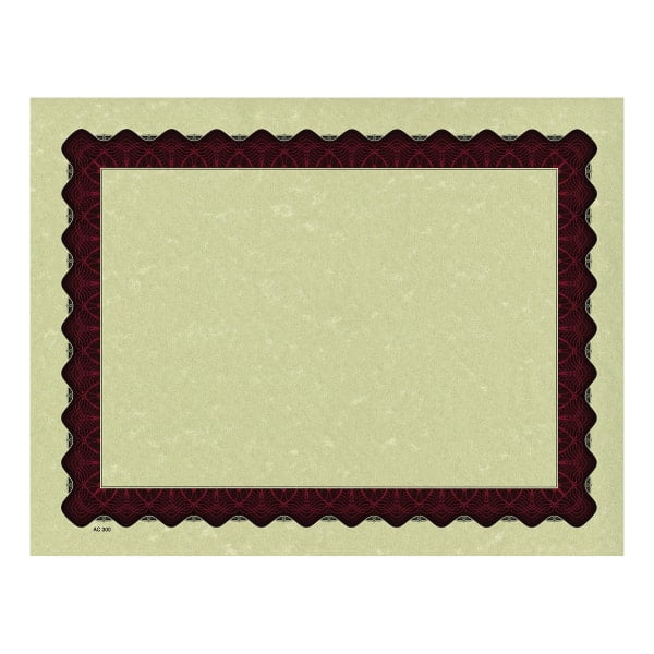 Great Papers! Metallic Border Printed Parchment Certificates, 8 1/2" x 11", Red, Pack of 25