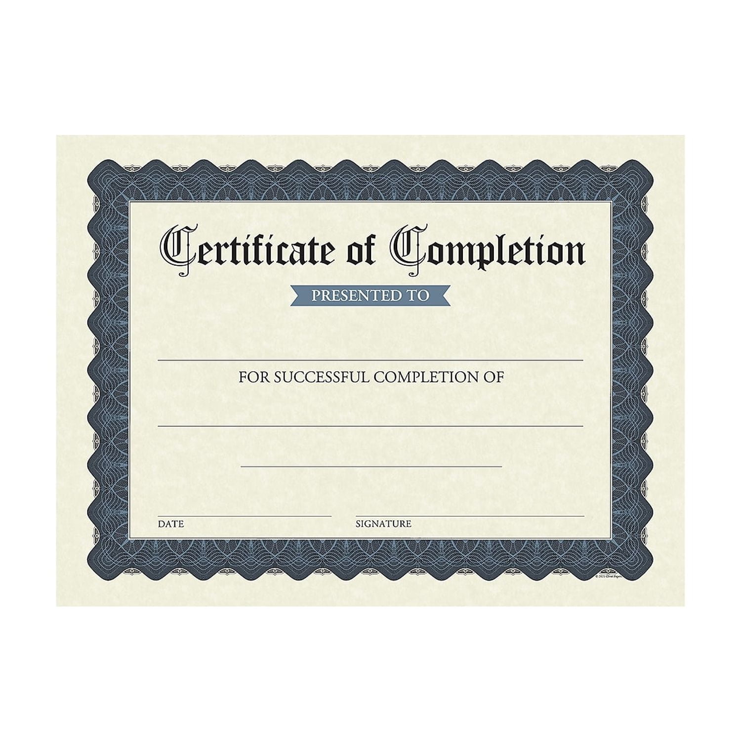Great Papers Completion Certificates 8.5" x 11" Stone Blue 15/Pack (2020149)