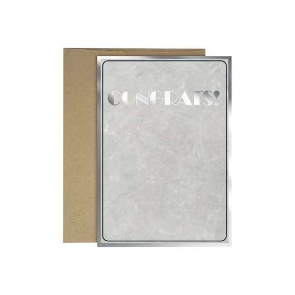 Great Papers! Congratulations Card with Envelope 6.75" x 4.75" Marble/Silver 3/Pack (2020142)