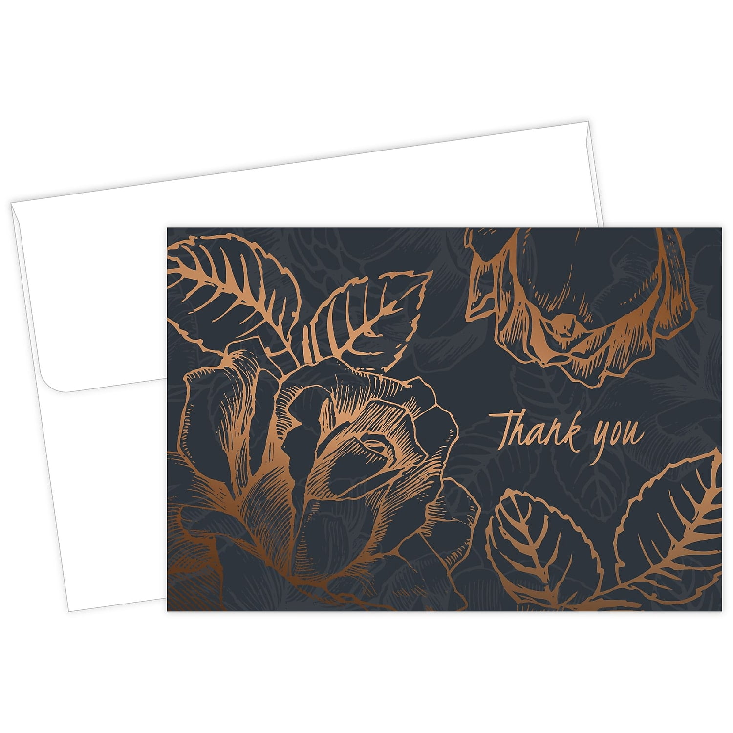 Great Papers Copper Flower Thank You Card 4.875" x 3.375" 50/Pack (2015126)