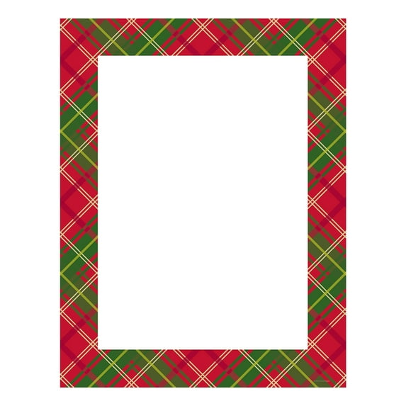 Great Papers! Country Plaid Holiday Letterhead, 8.5" x 11", Inkjet and Laser Printer Compatible, 80 count
