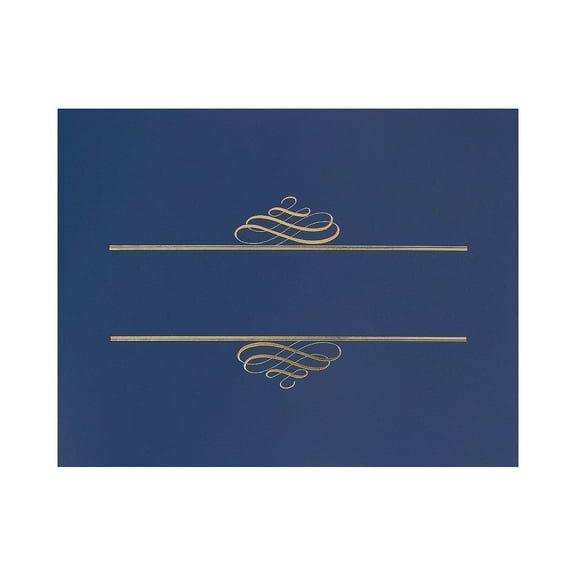 Great Papers Embossed Foil Certificate Holders 8.5" x 11" Navy 5/Pack (903119)
