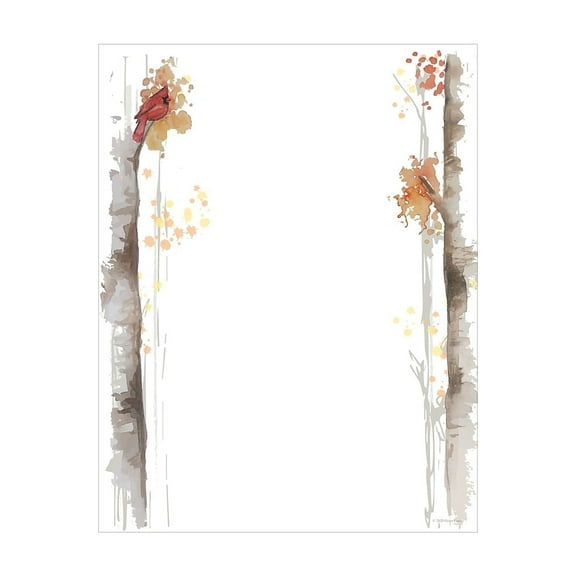 Great Papers! Fall Birch Holiday Letterhead Multicolor 80/Pack (2020130)