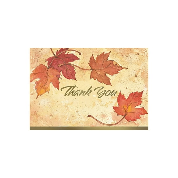 Great Papers! Folded Thank You Note Card Fall Leaves 4.875" x 3.375" 50/Pack (2017002)
