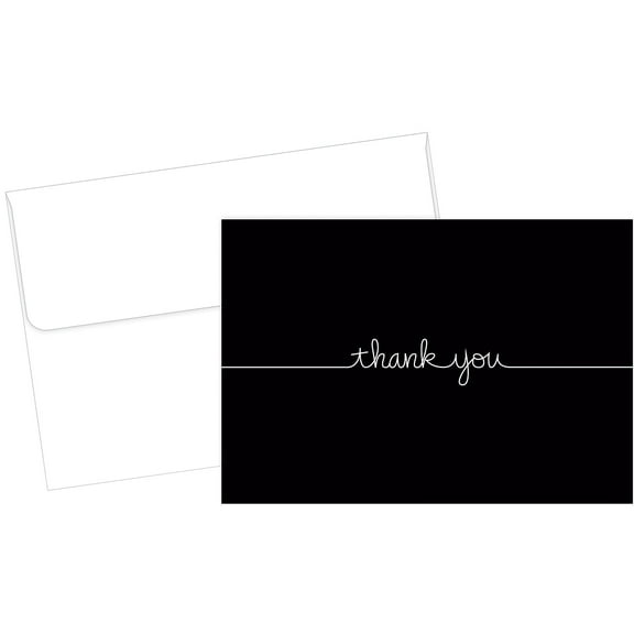 Great Papers! Grace Thank You Note Card Black 50/Pack (2015072)