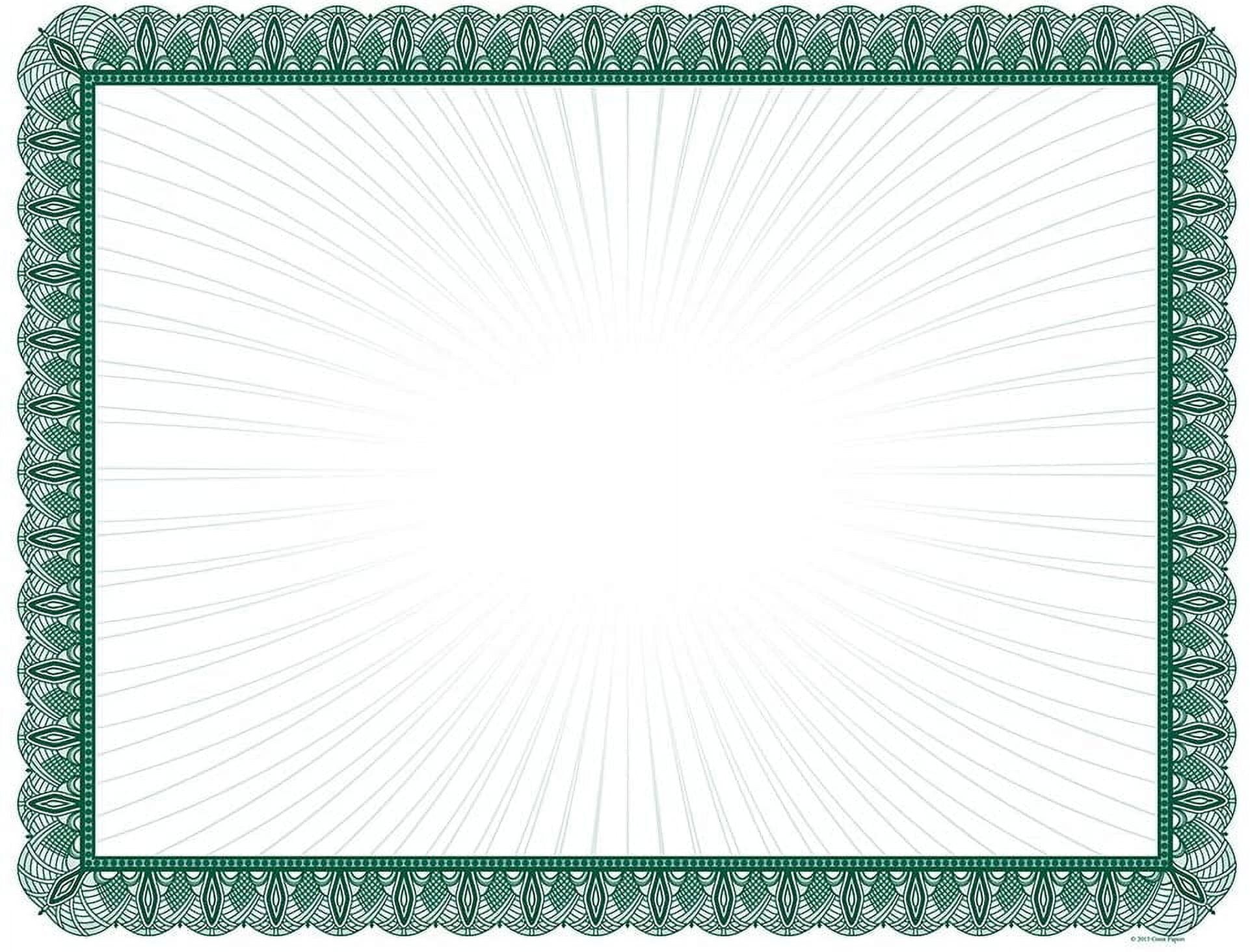 Great Papers! Green Value Certificates, 8.5"x 11", 100 Count (961036)