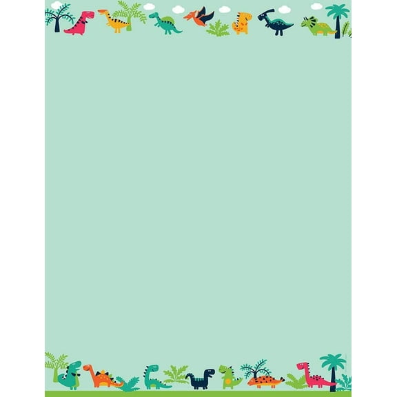 Great Papers! Happy Dinosaur Letterhead / 80 Sheets / 8.5" x 11"