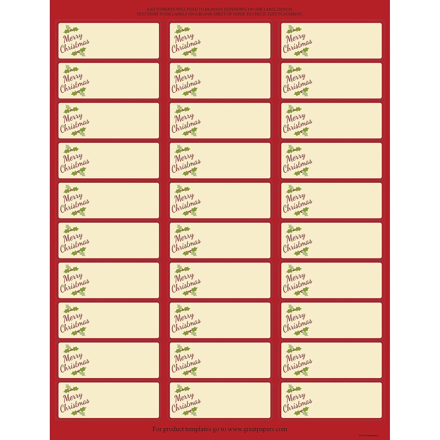 Great Papers! Holiday Card Address Labels Gift Package 300/Count (2014072PK2)