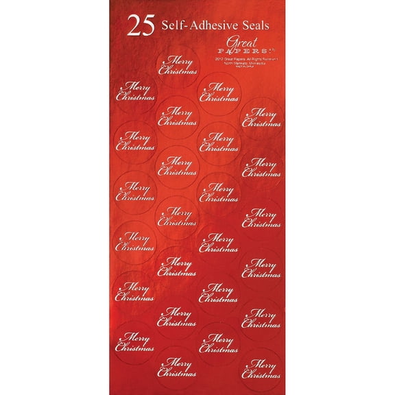Great Papers Holiday Seals Red Merry Christmas 50/Count (2011624PK2)
