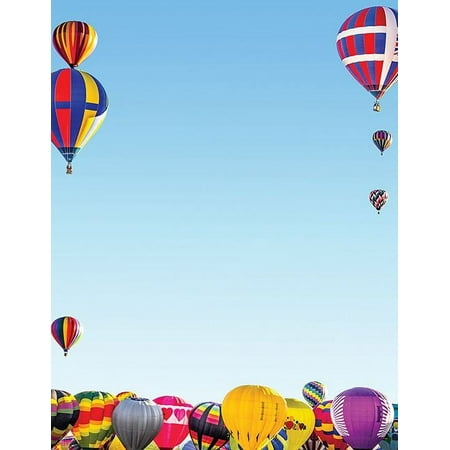 Great Papers! Hot Air Balloon Letterhead, for Invitations, Announcements and Personal Messages, Printer Friendly 8.5" x 11", 50 Pack