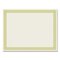 Great Papers! Ivory/Gold Foil Border Certificates, 8.5" x 11", with Channel Gold Border, 12 Pack