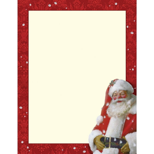 Great Papers! Jolly St. Nick Holiday Letterhead stationery, multicolor ...