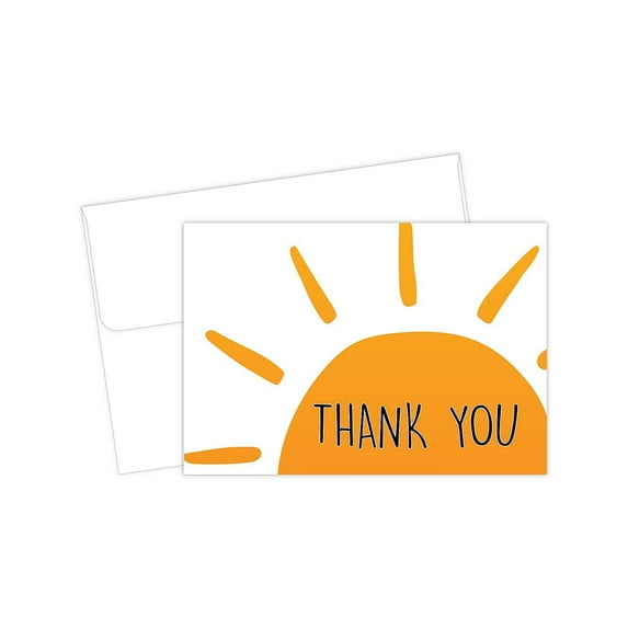 Great Papers! Rise 'N Shine Smooth Personal Thank You Notecard White/Orange/Black 25/Pack (2020028)