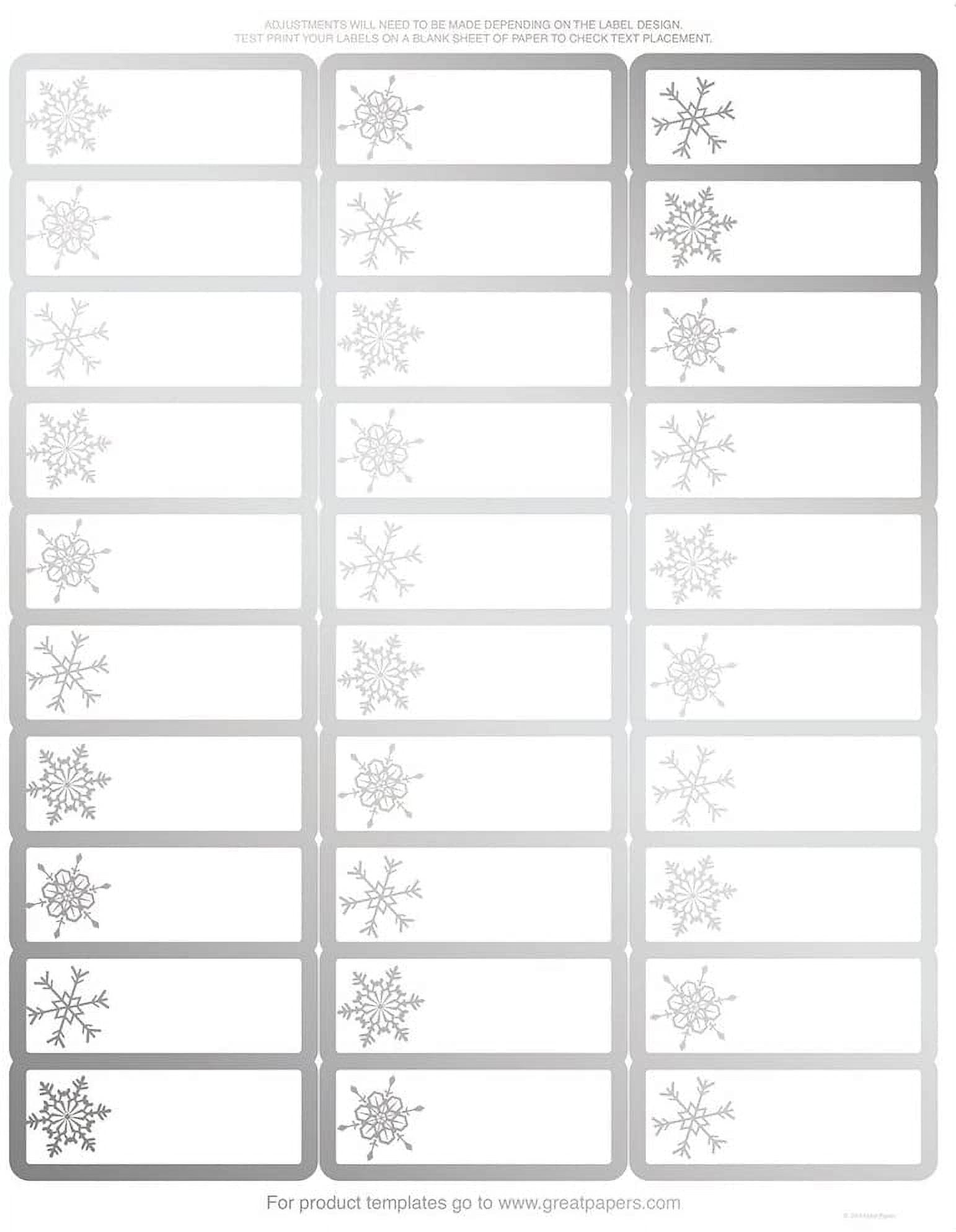 Great Papers! Silver Foil Snowflake Address Labels / Gift Tags 120