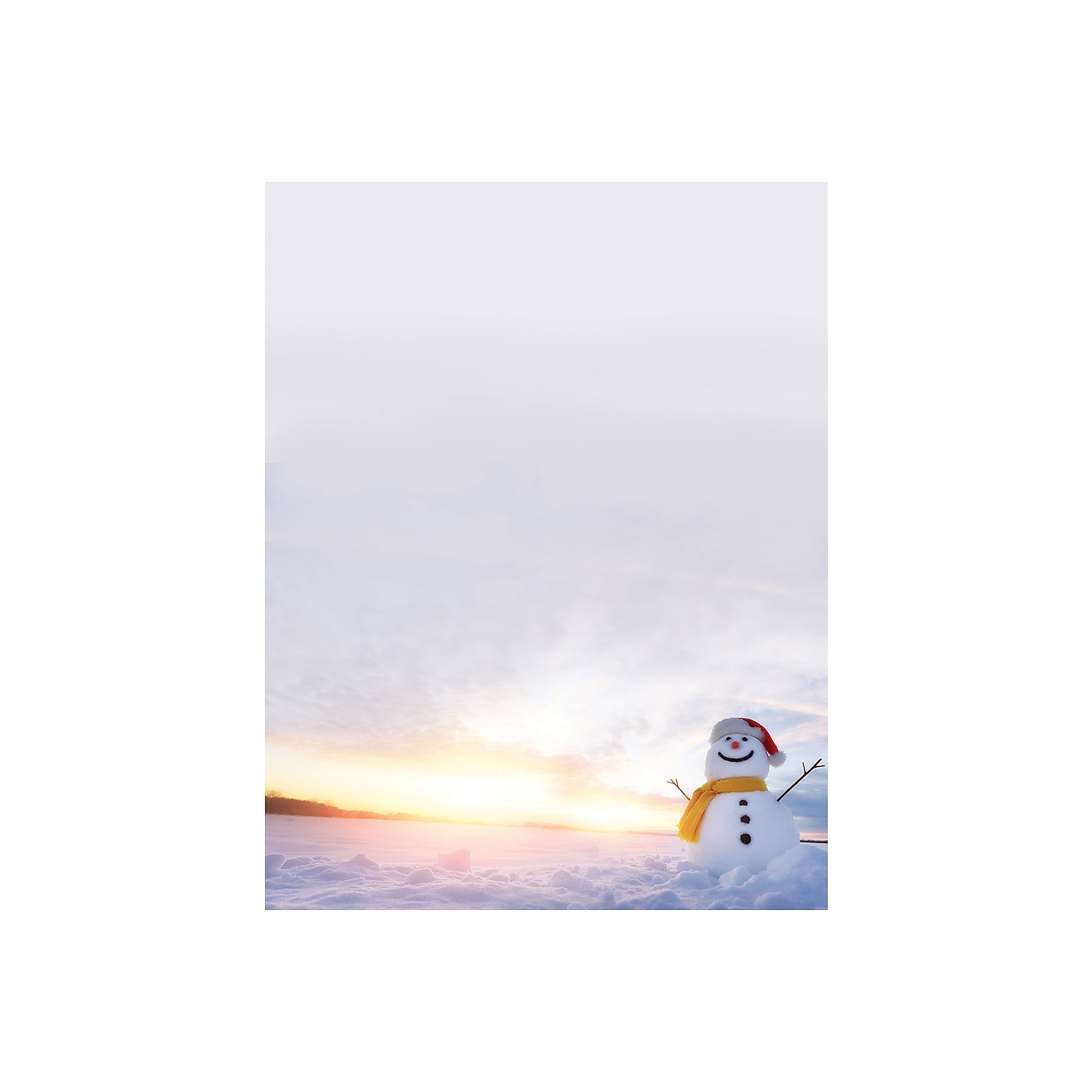 Winter Scene & Sled Holiday Paper - 80 Sheets Letter Size, 50lb Text Stock For Inkjet & Laser Printers