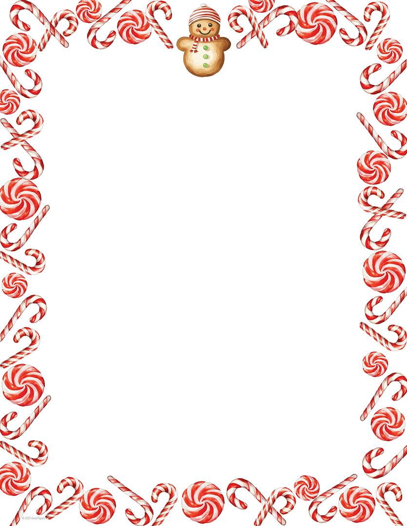 Peppermint Computer Paper Great Papers! Stationery Holiday Letterhead, Peppermint and Snowman, 8. ...