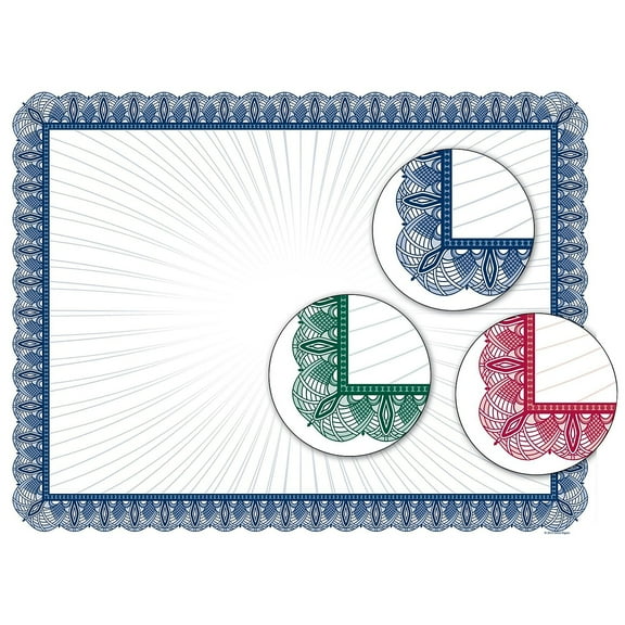 Great Papers Value Variety Certificates 8.5" x 11" Multicolor 30/Pack (2015094)