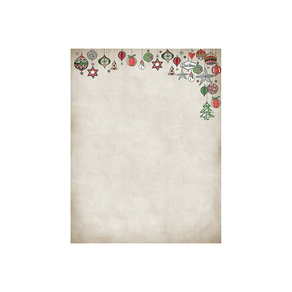 Great Papers! Vintage Ornaments Holiday Letterhead 8.5" x 11" 80 sheets (2018023)