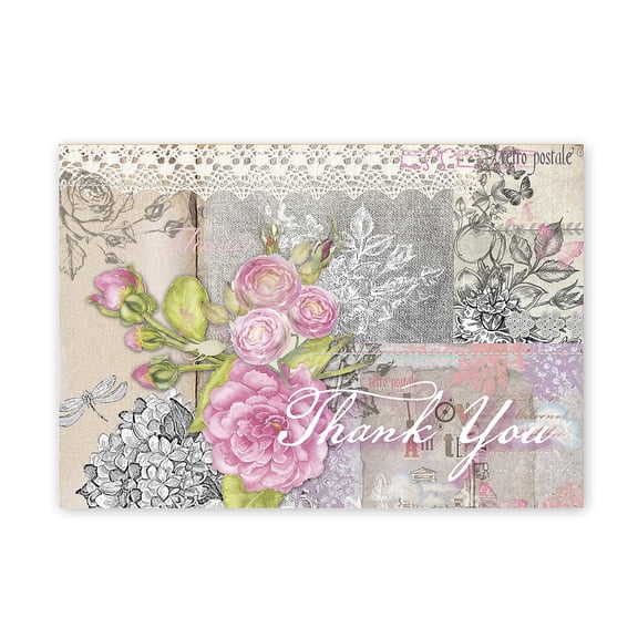 Great Papers Vintage Scrapbook General Use Thank You Notecard Kits Multicolored 24/Pack (2025021)