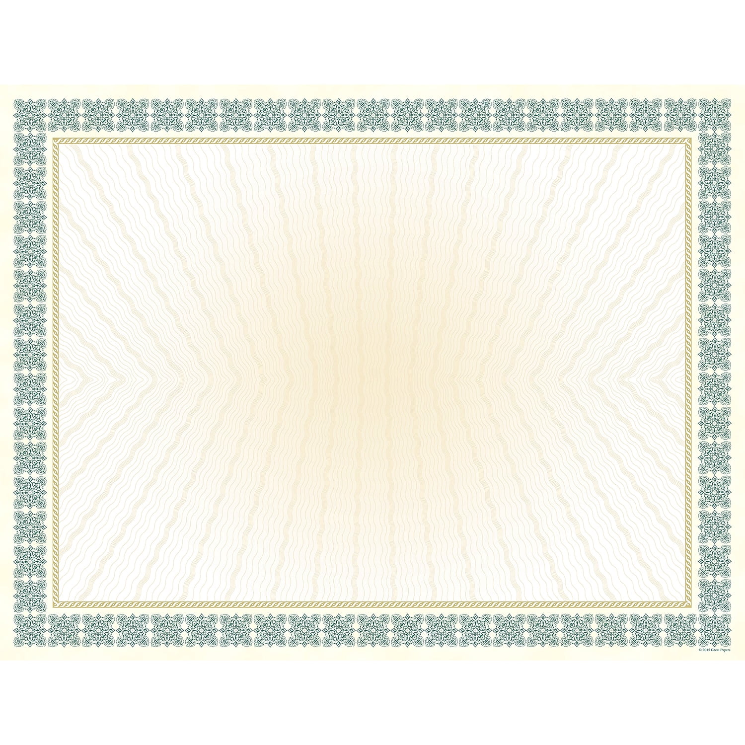 Great Papers! Westminster Green Metallic and Gold Foil Certificates, 8.5"x 11", 15 Count (963022)