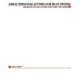 thumbnail image 1 of Great Personal Letters for Busy People, (Paperback), 1 of 1