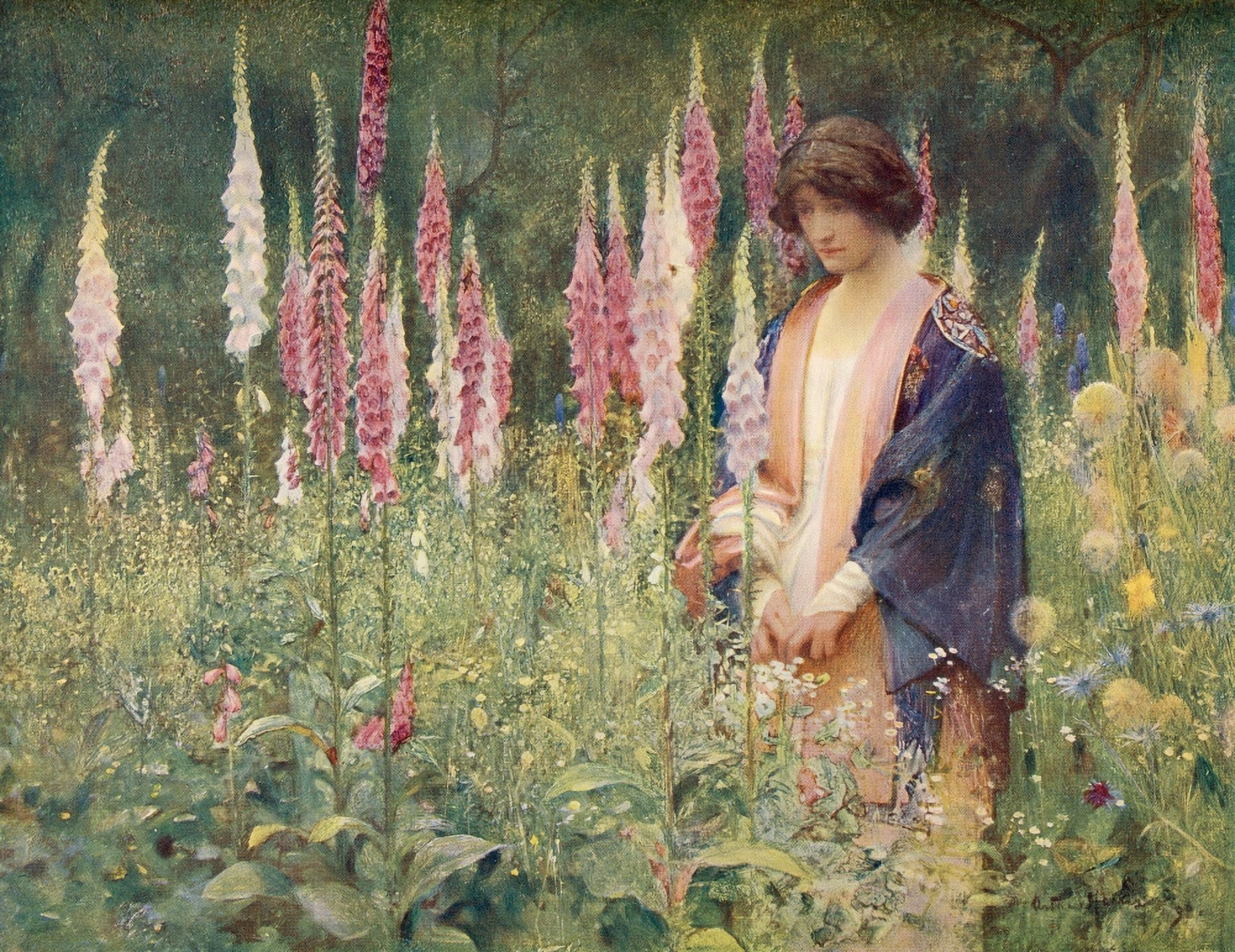 Great Pictures in Private Galleries 1905 The Drone 1899 Canvas Art - Arthur Hacker (18 x 24)