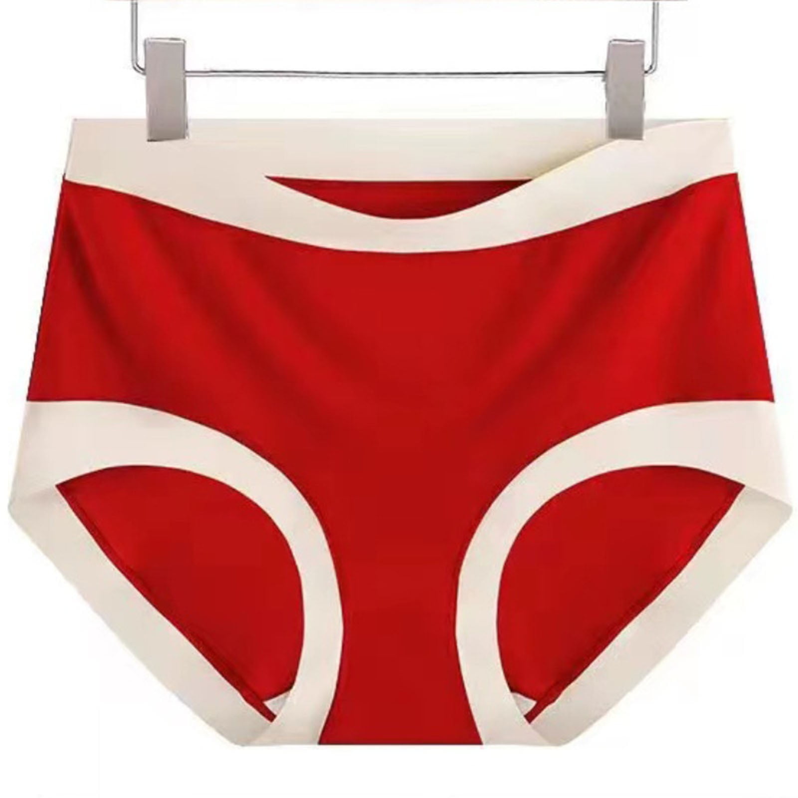 Great Price: Ladies Underwear Panties, Blumer de Algodon para Mujer, Women's Solid High Waist Tummy Controlling Warm Underwear Sexy Underwear Briefs SOPATENOR Red 2XL