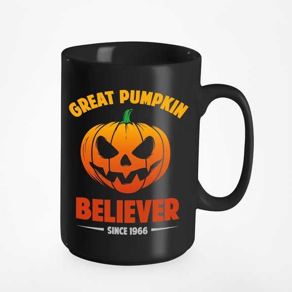 Great Pumpkin Believer Autumn Fall & Decor or Stuff, Black 15oz Ceramic Mug