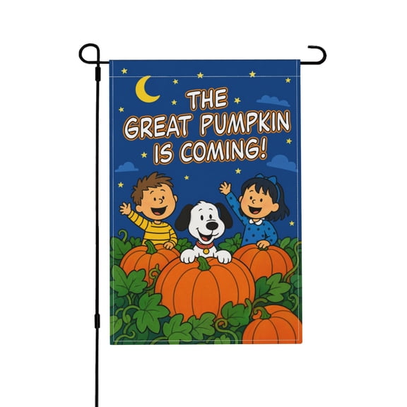 Great Pumpkin Halloween Garden Flag For Outdoor Fall Decor 12x18 in