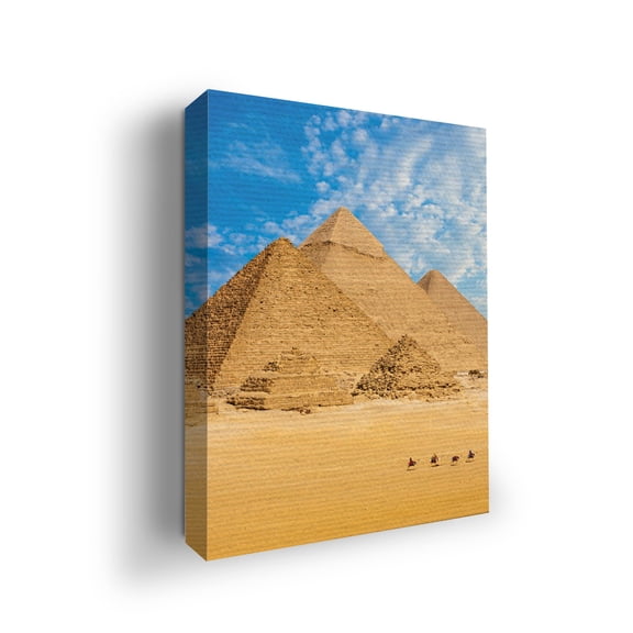 Great Pyramid of Giza Canvas Wall Art by Mavis Print- 12x16 inches Monuments Wall Decor | HD Printed & Wooden framed wall art | Modern Wall Decor for Gift | Made in USA