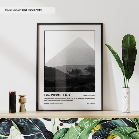 Great Pyramid Of Giza Poster Egypt Travel Poster Travel Wall Art Minimal Travel Wall Print Egypt Souvenir UNFRAMED Poster, Wall Art for Decor, Present, 8x12