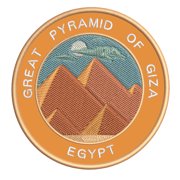 Great Pyramid of Giza, Egypt 3.5 Inch Iron Or Sew On Embroidered Fabric Badge Patch Wonders of the World Iconic Series