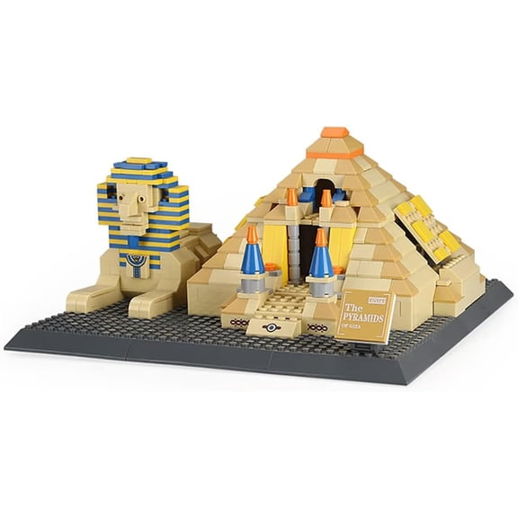 Great Pyramid of Giza & Sphinx Egypt Building Set (643 Pieces), Architecture Building Blocks Toys, Home Dcor Model Gifts