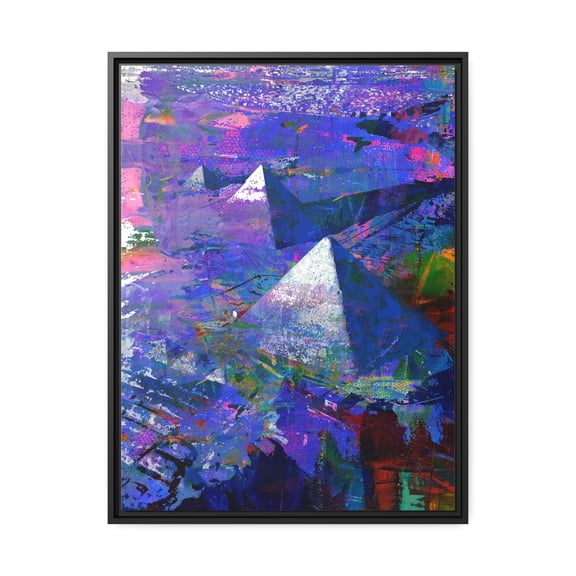 Great Pyramids Giza Framed Canvas Wall Art - Pop Art by Stephen Chambers