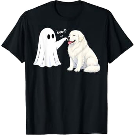 Great Pyrenees Boo P Ghost Nose Boop Halloween Dog Lover T-Shirt ...