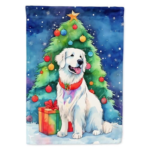 Great Pyrenees Christmas House Flag