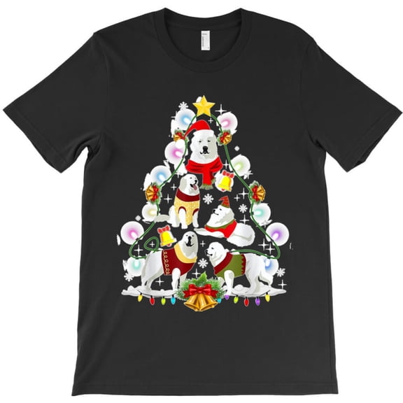 Great Pyrenees Christmas Tree Funny Xmas Dog Lover Holiday Pet Graphic T-Shirt - Makes a Great Gift G1733, Up to 5XL
