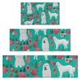 thumbnail image 1 of Great Pyrenees Dog and Pioneer Flower Kitchen Rugs Sets Of 3,Kitchen Runner Rugs Non Skid Washable,Decorative Kitchen Floor Mats for Kitchen,Sink,Laundry,17"x30"+ 17"x47" + 17"x59", 1 of 6