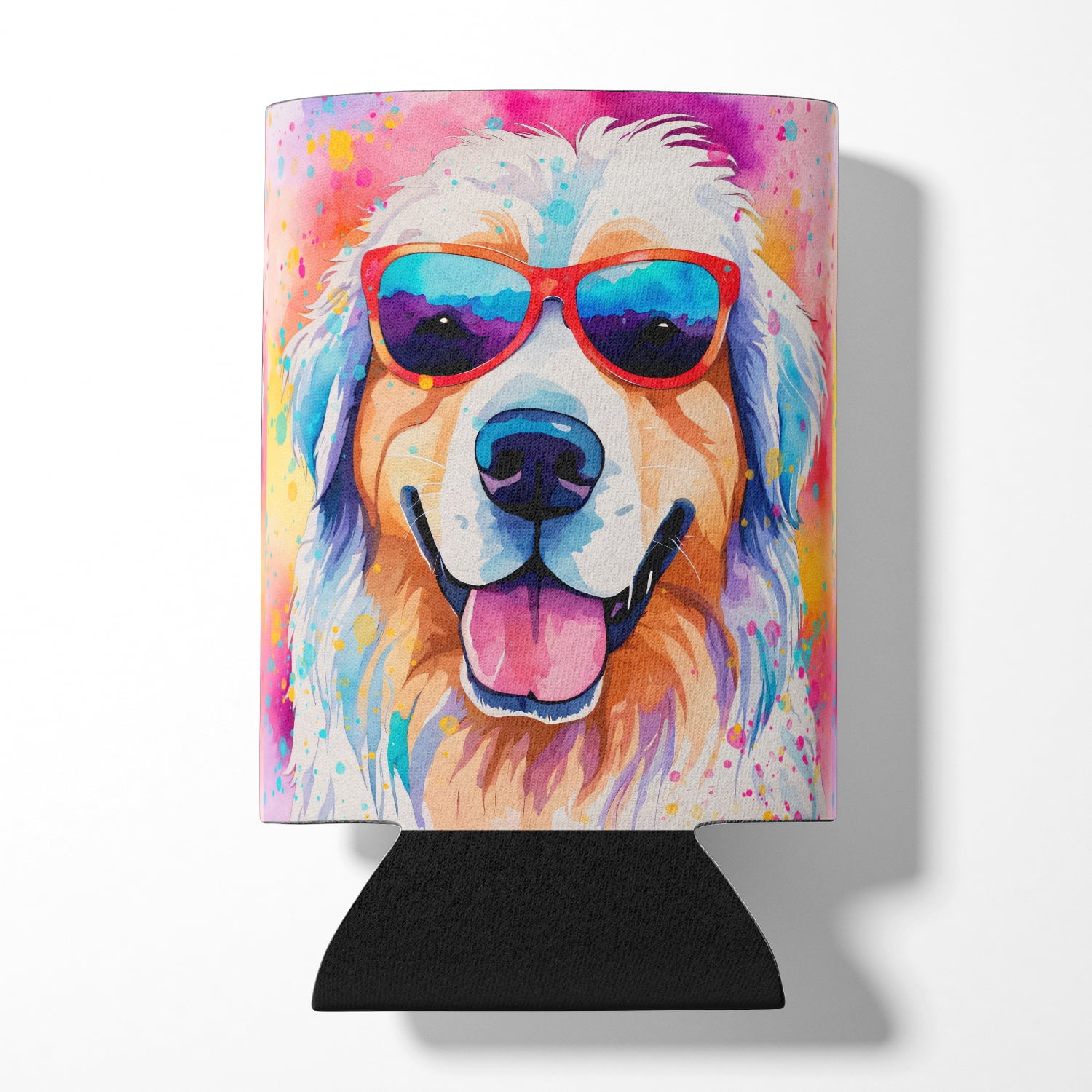 Great Pyrenees Hippie Dawg Can or Bottle Hugger 3 in x 5 in