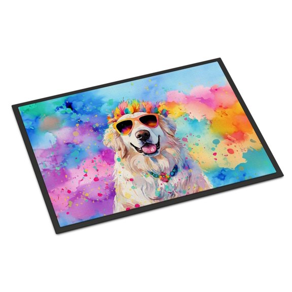 Great Pyrenees Hippie Dawg Doormat 27 in x 18 in