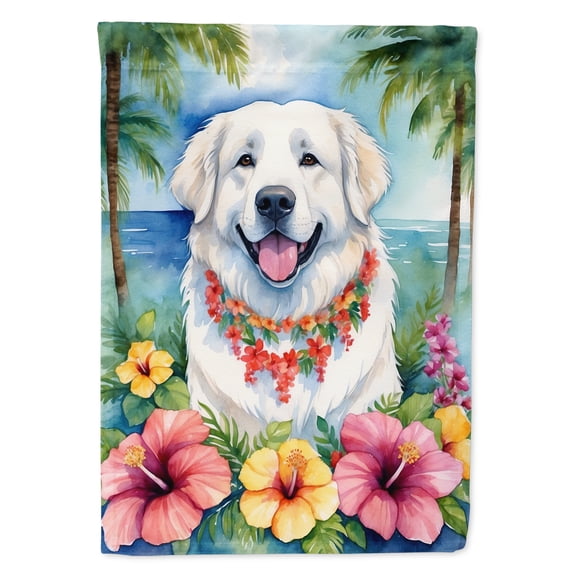 Great Pyrenees Luau House Flag