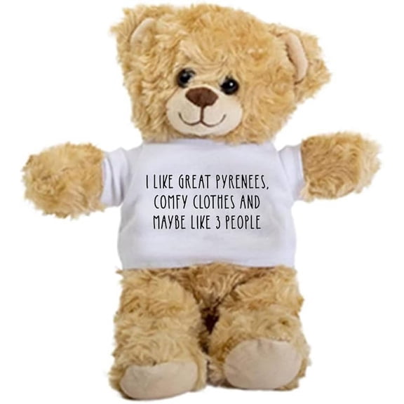Great Pyrenees Teddy Bear, Gift Stuffed Animal, Plush Teddy Bear with Tee, Welcoming Baby Gift, Gift for Her, Gift for Newborn, Cute Birthday Christmas Basket Gift Idea