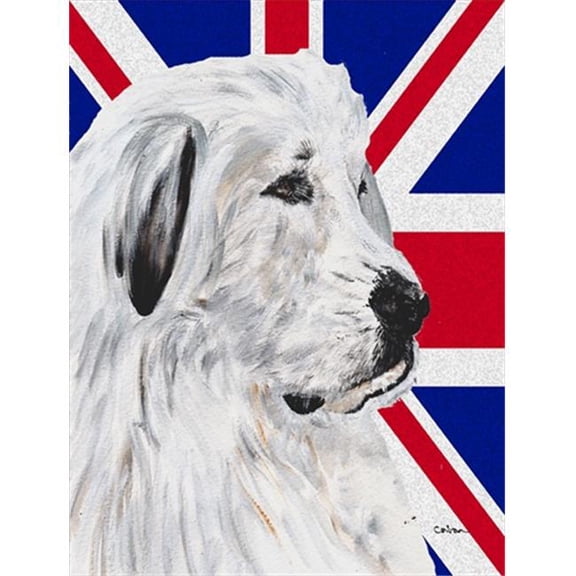 Great Pyrenees With English Union Jack British Flag Flag Garden Size